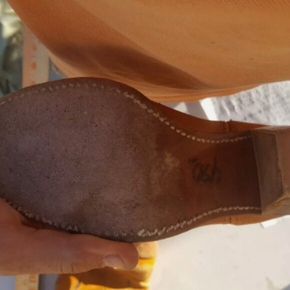 VTG DINGO ACME WOMEN'S TAN MARBLED LEATHER WESTERN sz6.5 COWBOY BOOTS RS 40402 - Picture 7 of 12